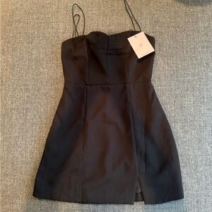 Hello Molly Black Strapless Mini Dress with Spaghetti Straps